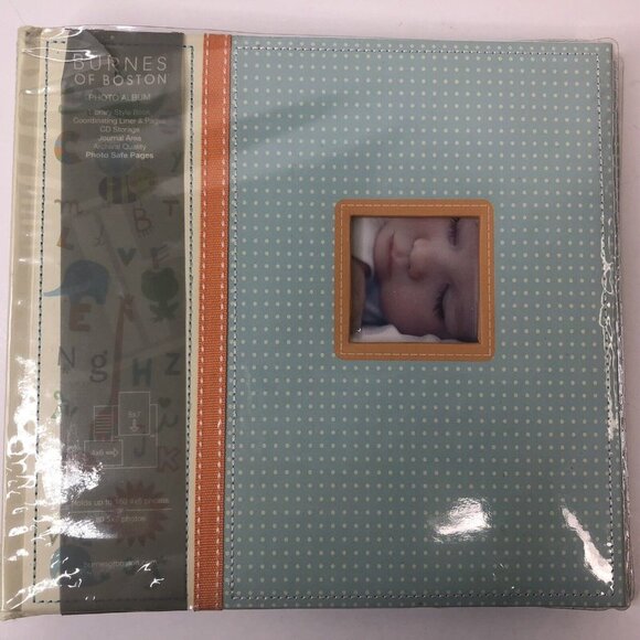 Burnes of Boston Photo Album Archival Paper CD Storage Rectangular Brown Blue - Picture 2 of 16